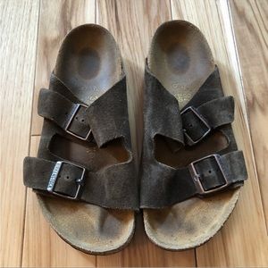 Birkenstock Arizona Brown Suede Sandals